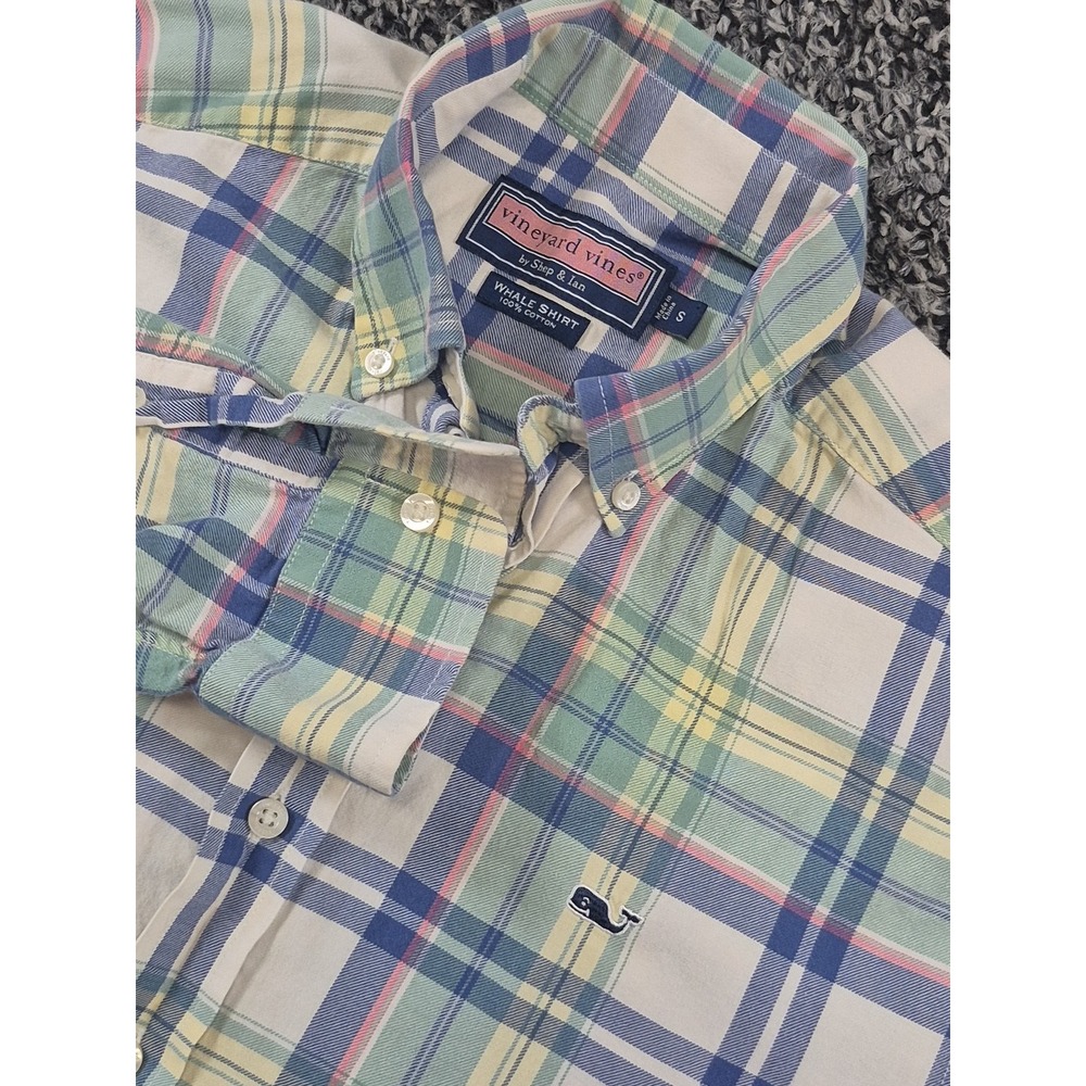 Vineyard Vines Mens Small Mulitcolor Plaid Whale Long Sleeve Button Down